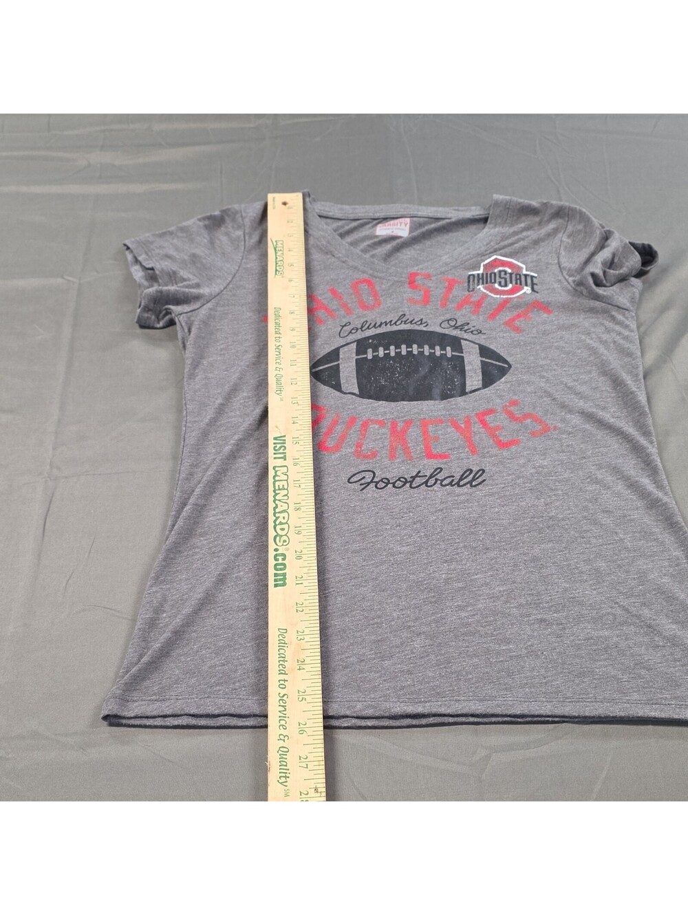 Ohio State Varsity Ohio State Buckeyes Football V-Neck Shirt Gray M - Picture 6 of 8